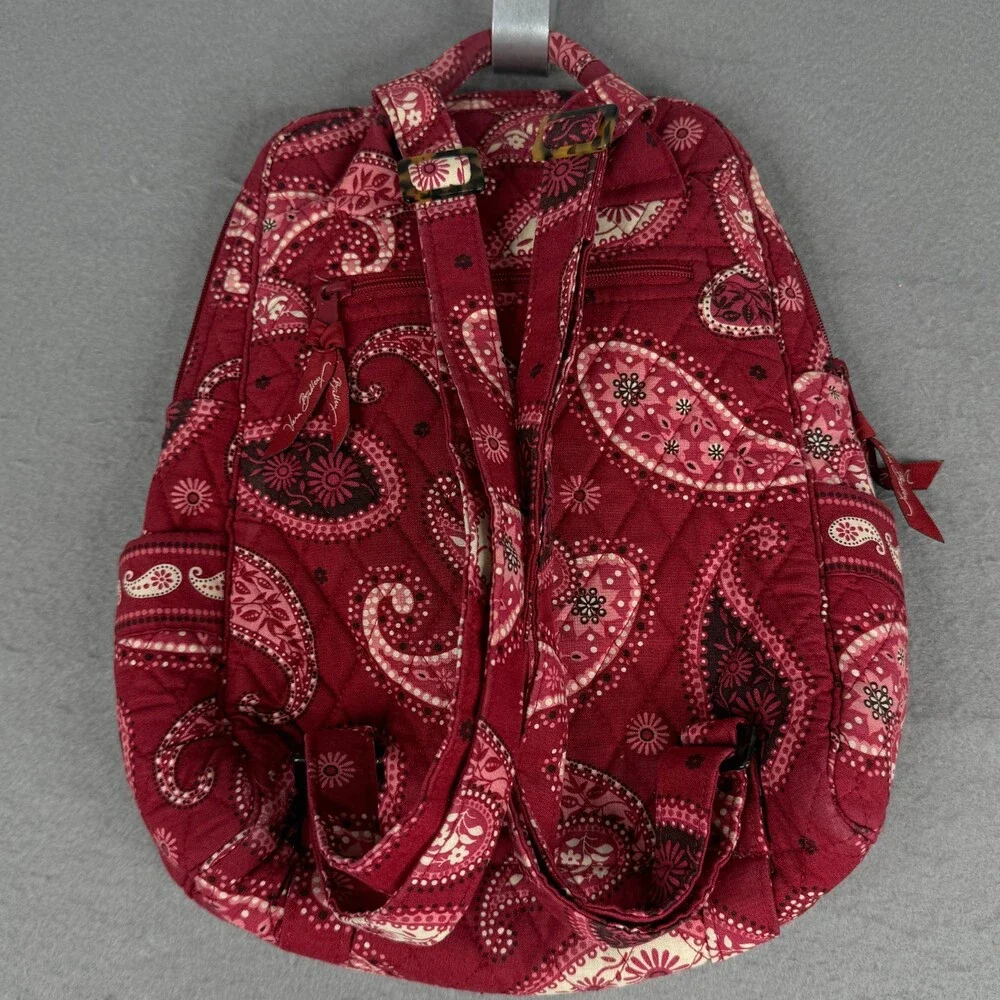 Vera Bradley Mini Backpack Daypack Red Paisley - Picture 5 of 5